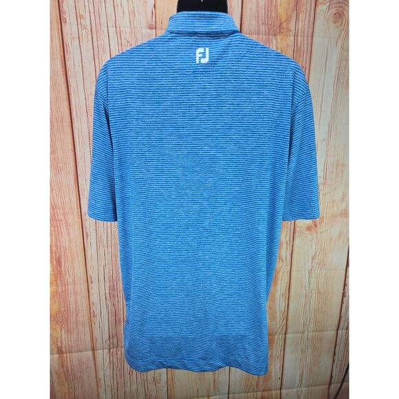 FootJoy Mens Seawashed Striped Lisle Stretch Golf Polo Large - Picture 2 of 7